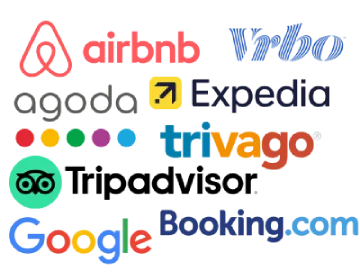 Airbnb, Agoda, Trivago, Google, Booking